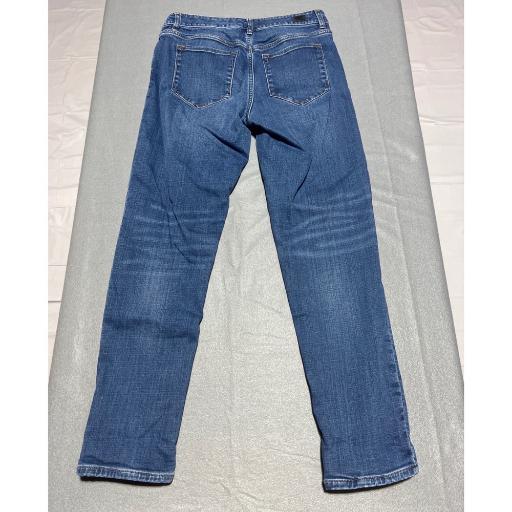 LL Bean Signature Modern Straight Leg Flannel Lined Jeans Blue Plaid Cuff 6 - Picture 14 of 14